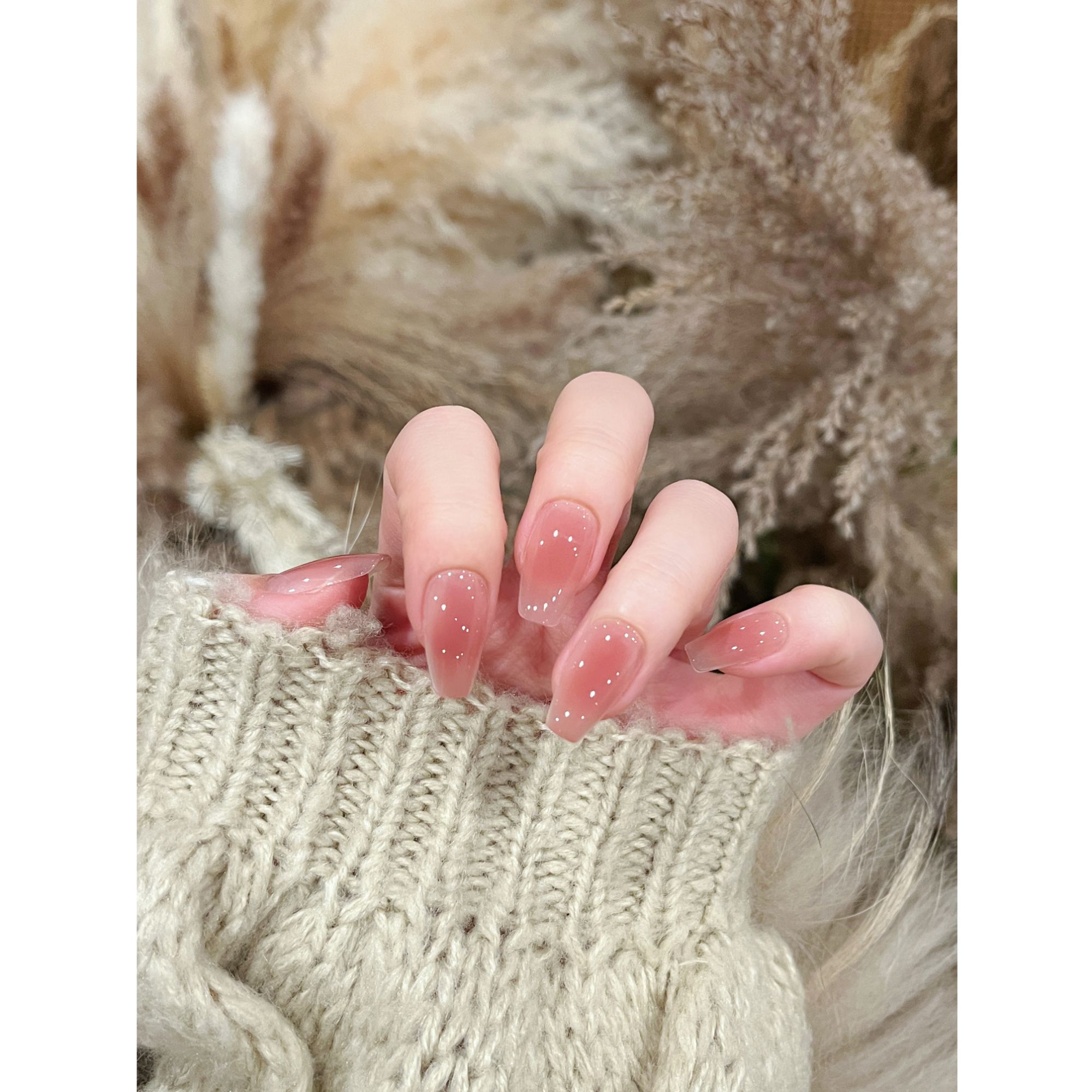 茉哉现货【裸缪斯】纯手工定制美甲拆卸穿戴甲A5282