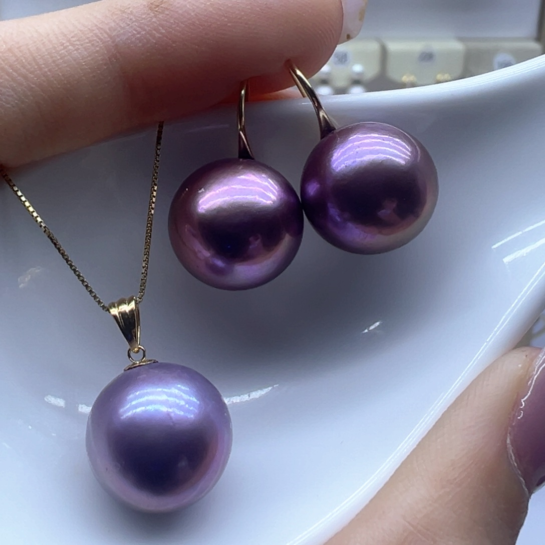 淡水珍珠18K金镶嵌吊坠(赠链)