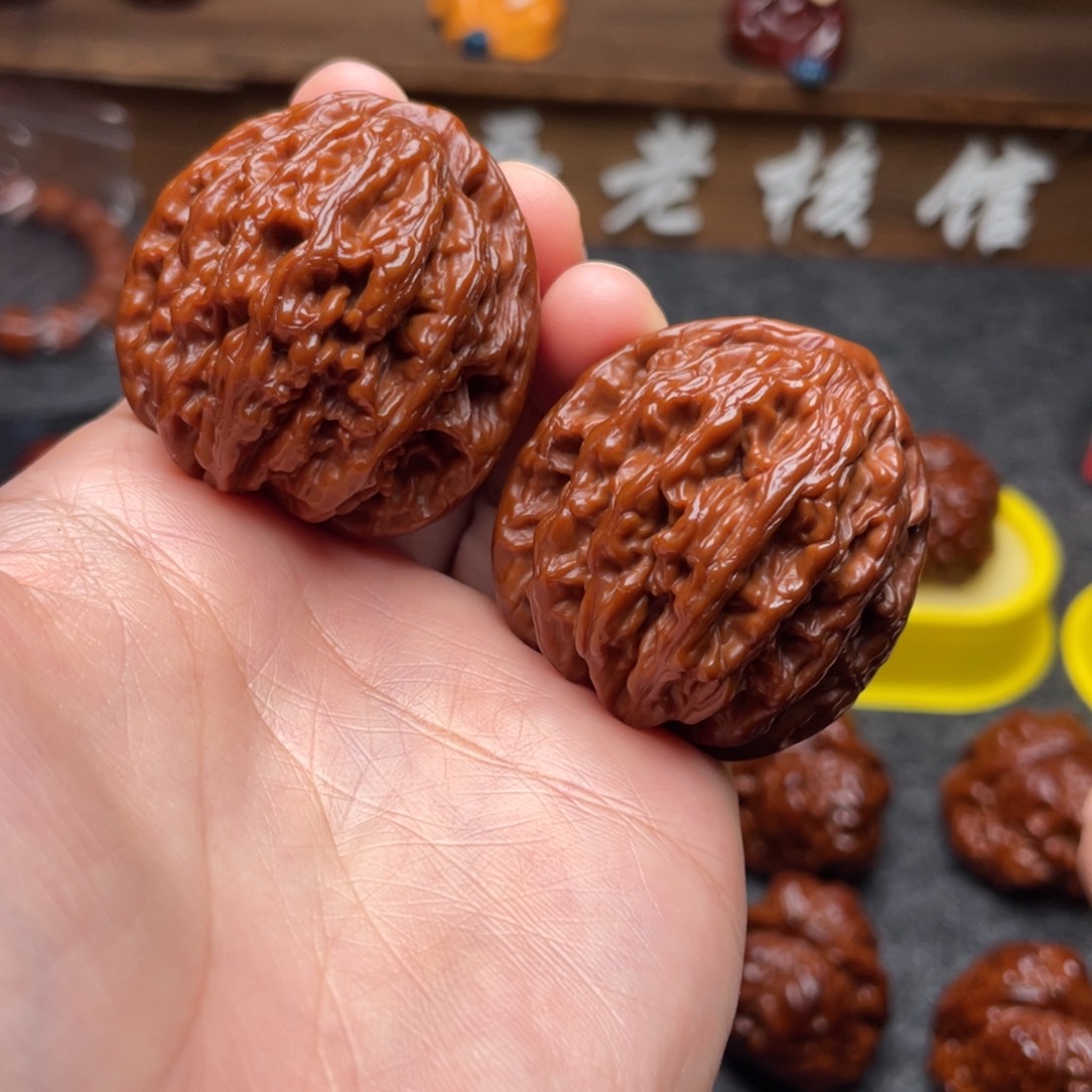 吊坠文玩核桃文玩核桃 手把件 麦穗虎头 40