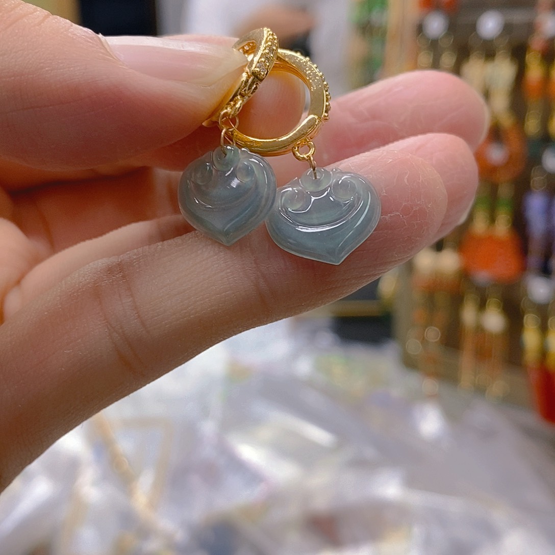 翡翠合金耳饰翡翠