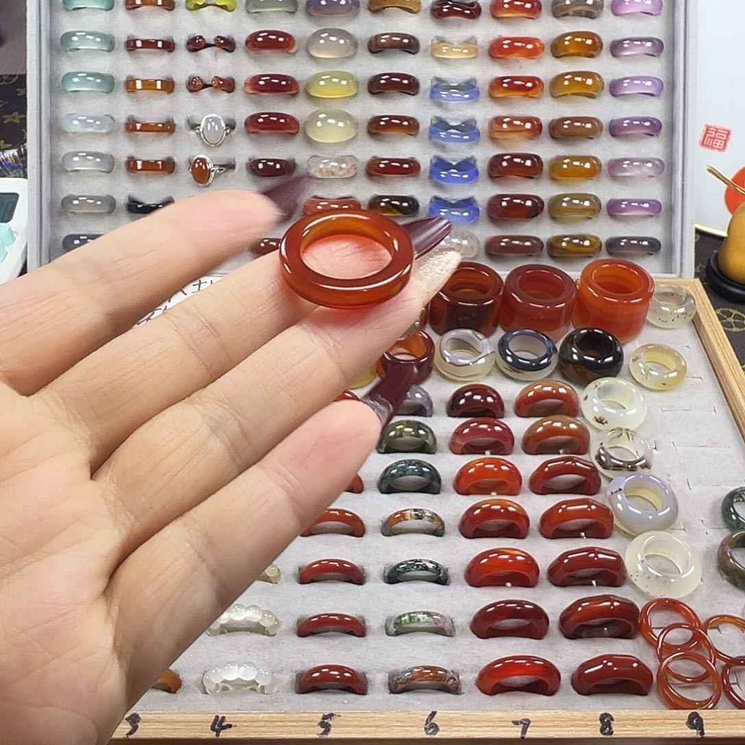 玛瑙/玉髓未镶嵌戒指B14不退换16.7港14