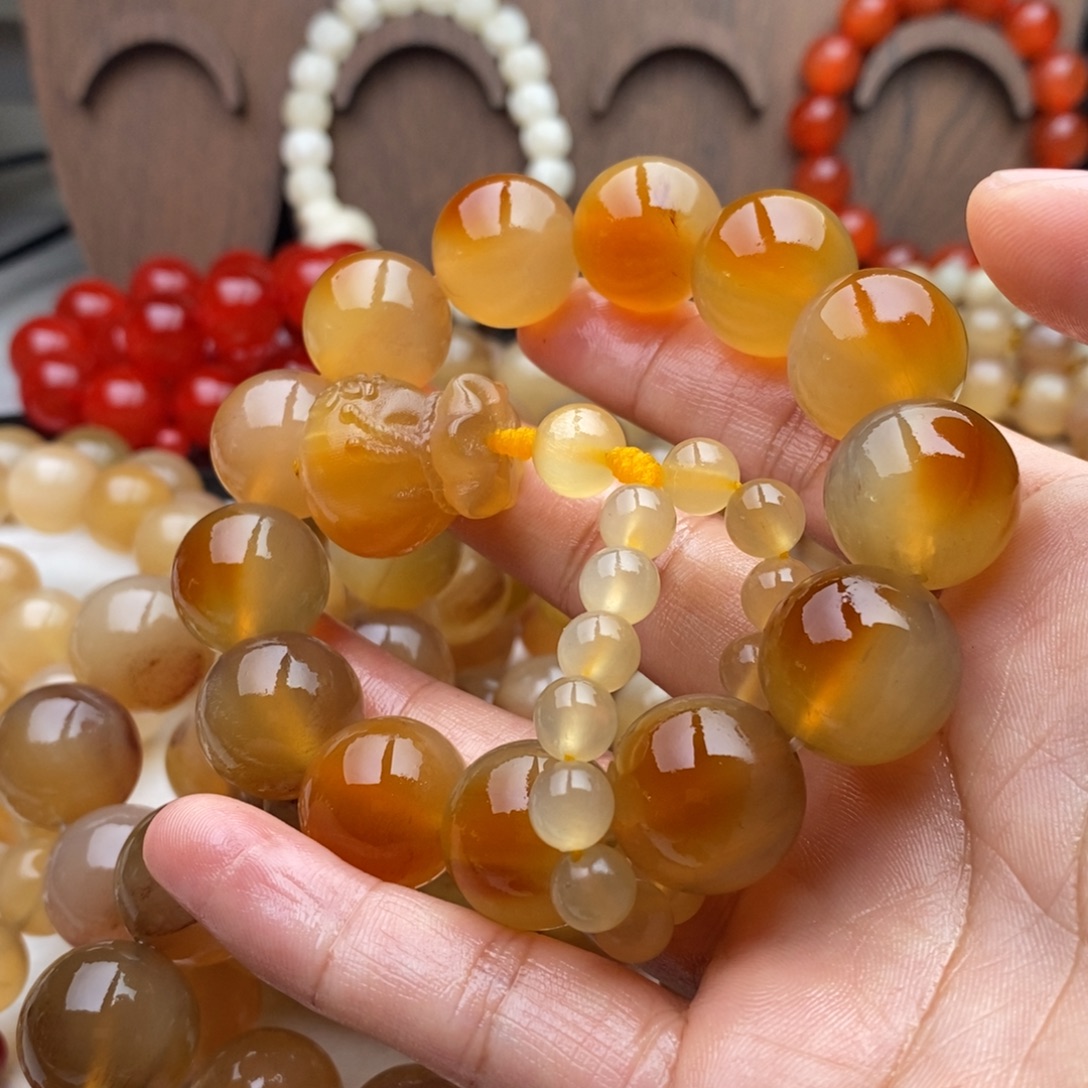 糯***子珐琅非金属18老料手串