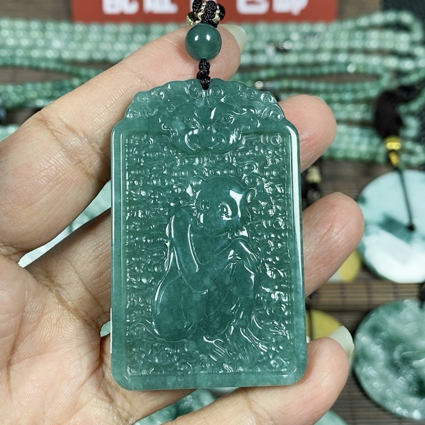 【闪购商品】翡翠颈饰未镶嵌玉吊坠翡翠玉双面生肖猴