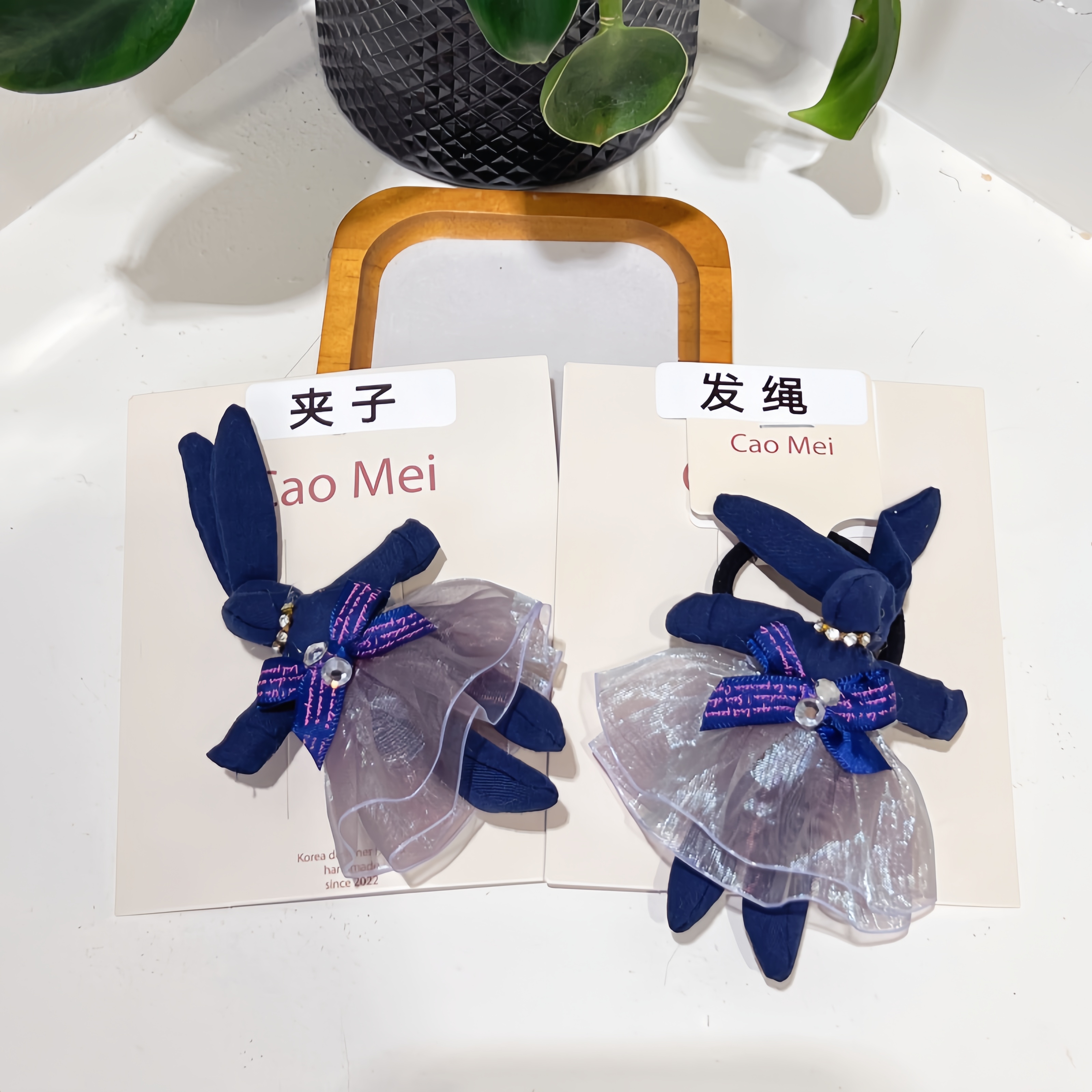 2025卡通秋季新品玩偶重工大兔子卡通高弹力头绳夹子儿童发饰