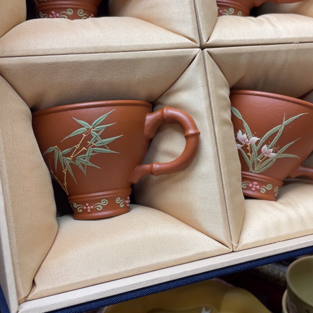 紫砂茶杯紫砂主人杯80cc*4礼盒装