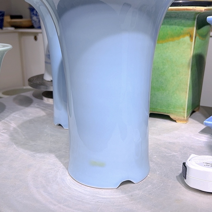 摆件?**天青陶瓷瘦腰