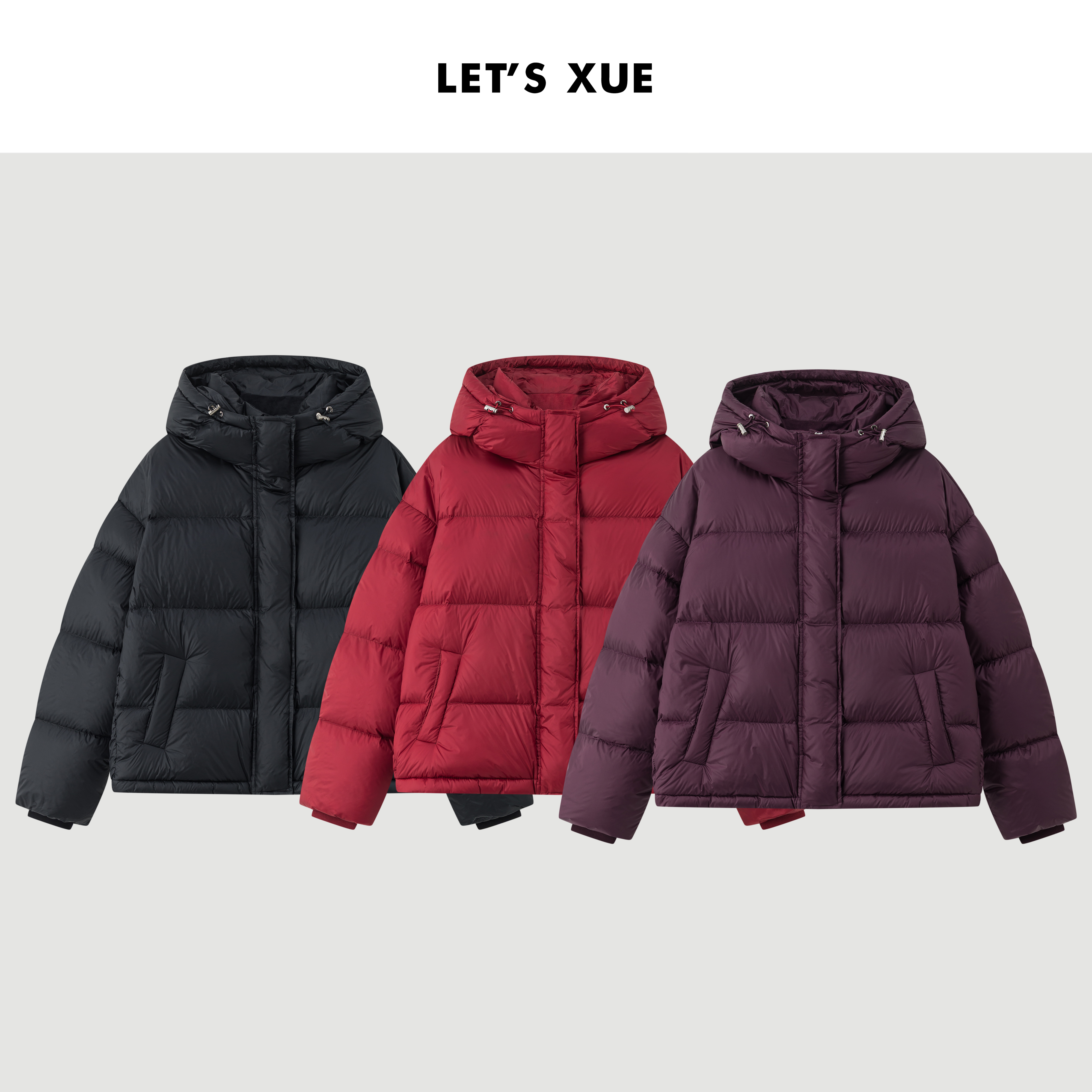 XUE【加倍温暖】连帽加厚鹅绒服保暖气质羽绒外套