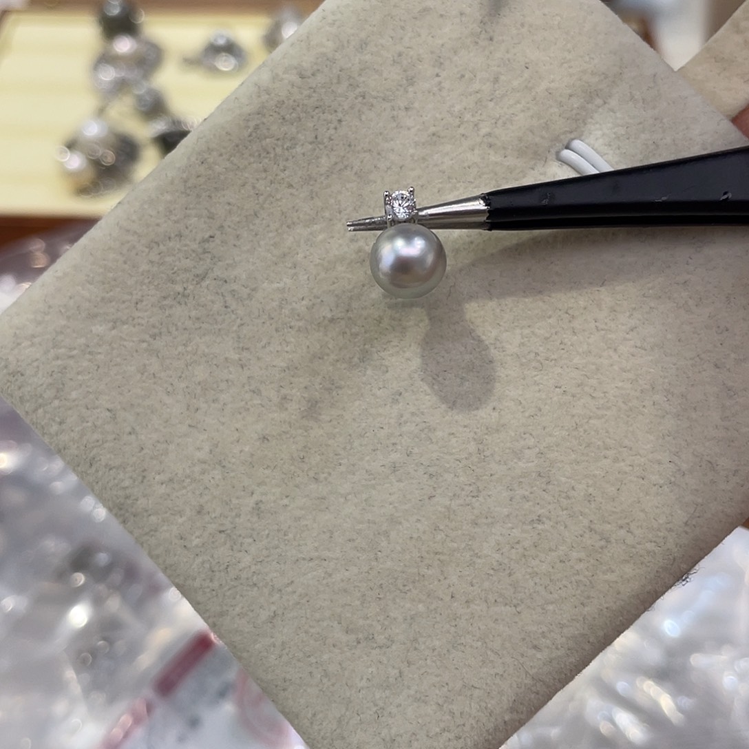 吊坠(不含链)银S925镶嵌海水珍珠