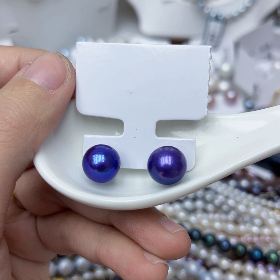 淡水珍珠耳饰银S925镶嵌