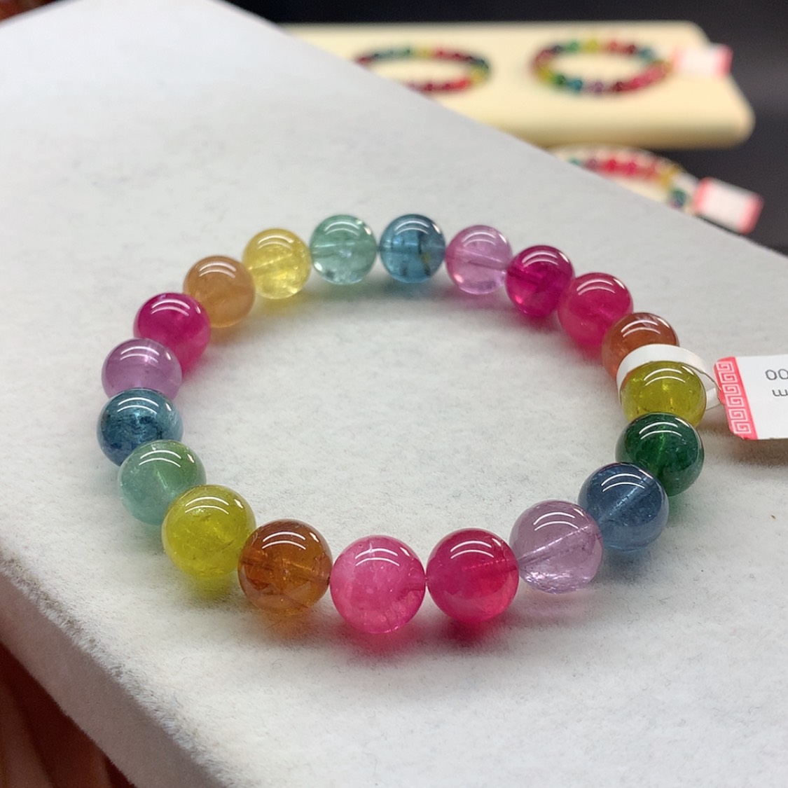 【闪购商品】未镶嵌手链碧玺彩虹色标单圈9.8