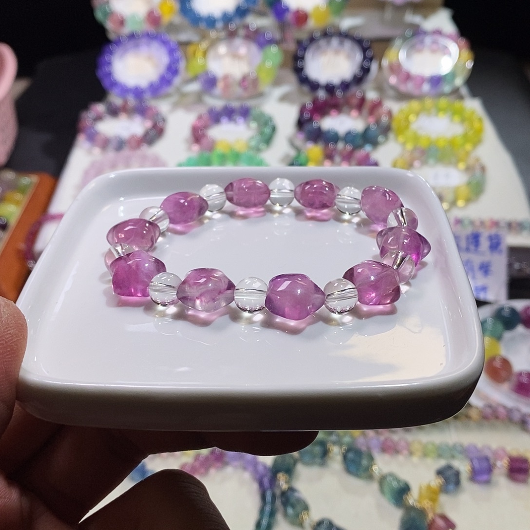 手链未镶嵌水晶紫粉星星14mm