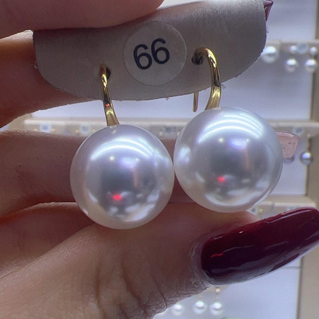 淡水珍珠耳饰18K金镶嵌