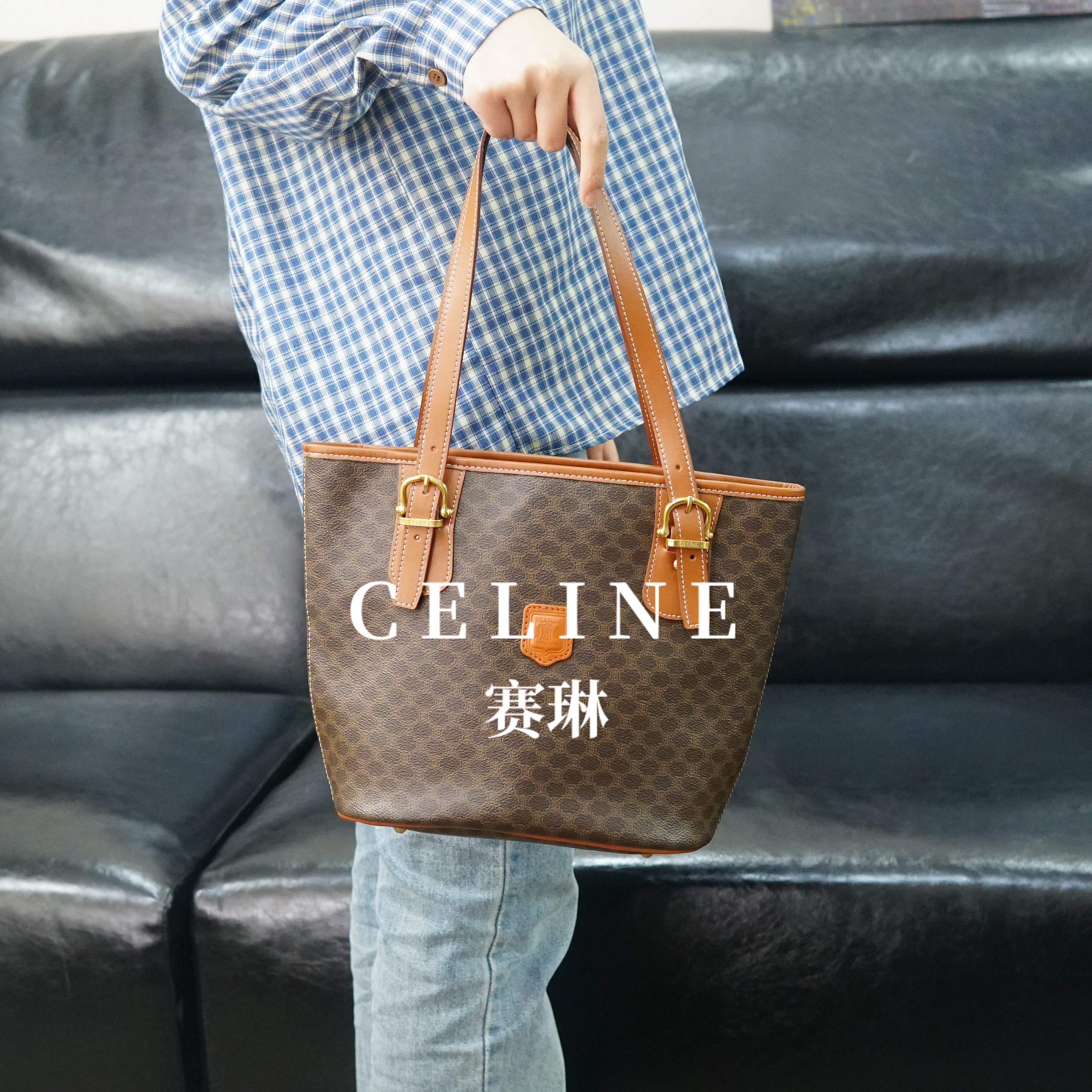 95新 Celine/思琳 老花单肩包/WJ02501001/1001