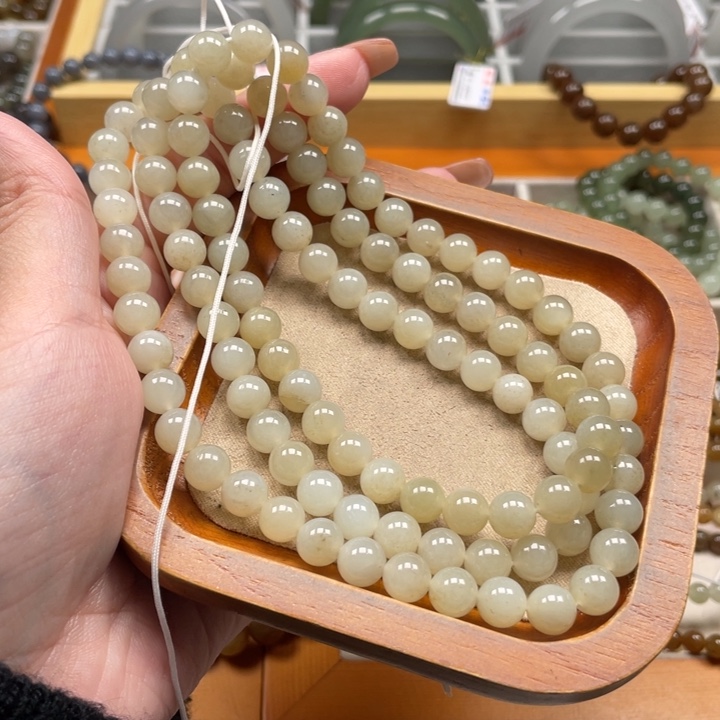 和田玉珠串8mm未镶嵌