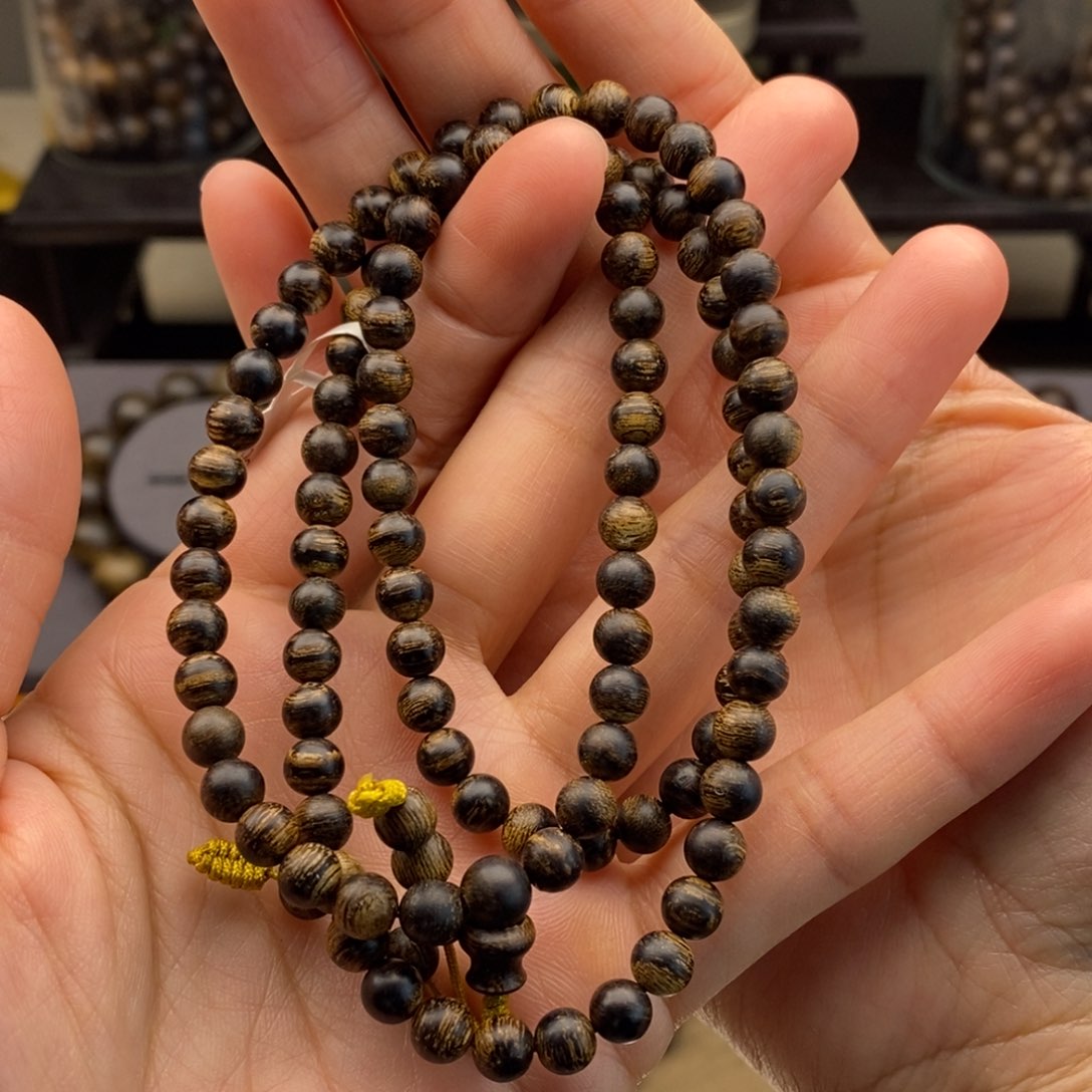 沉香手串可****子越南芽庄白棋瘤疤0.5