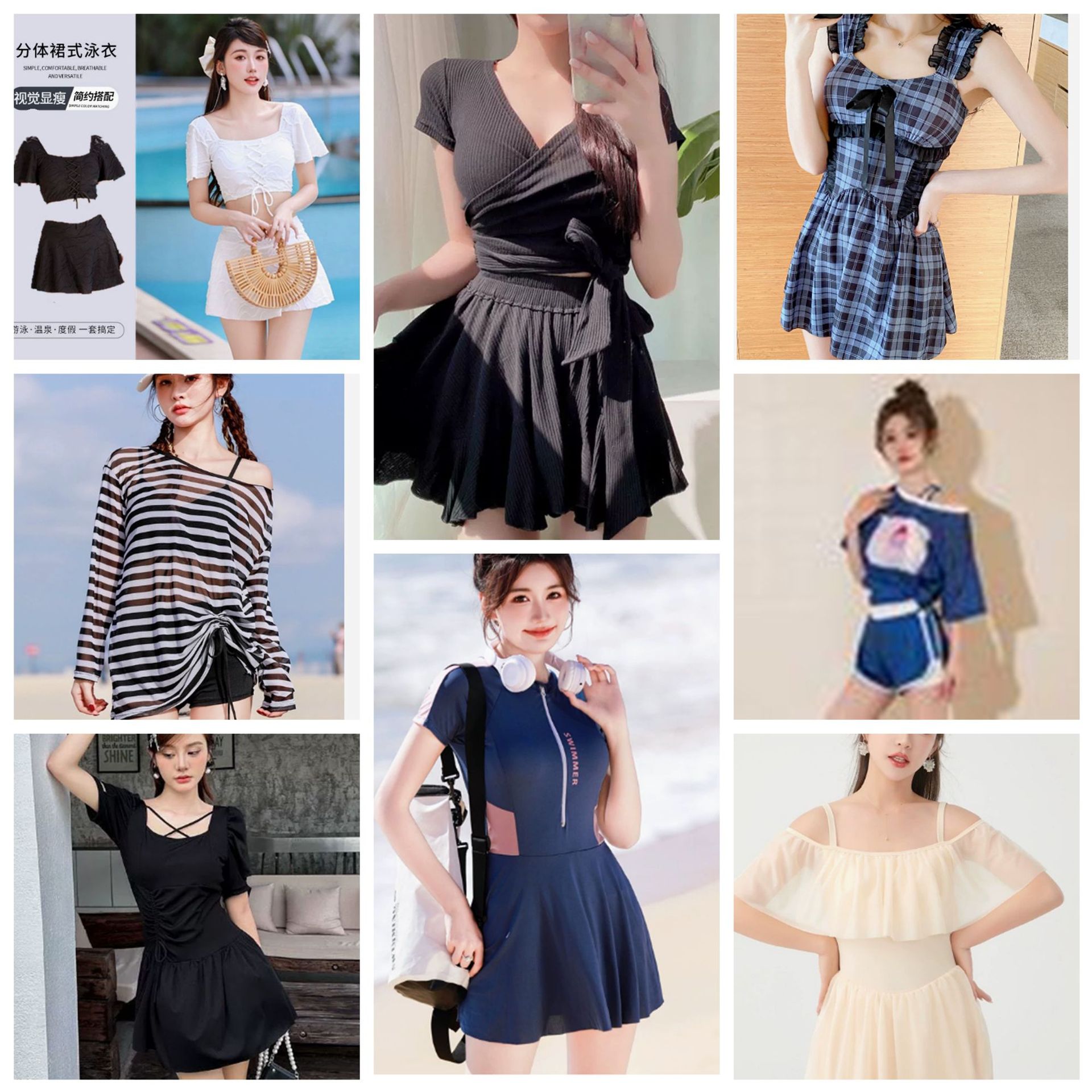 [高品质孤品泳衣]显瘦遮肉女士游泳高奢原创温泉海滩水乐园泳装