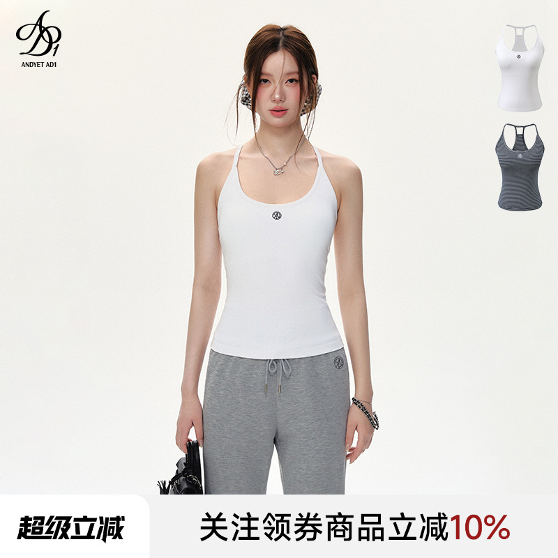 ANDYETAD1原创u领辣妹女孩吊带无袖时尚细带背心内搭运动打底A104