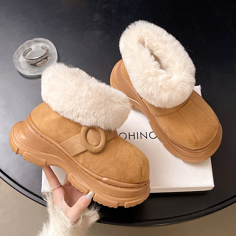 新款厚底增高女款雪地靴秋冬季外穿防滑时尚百搭棉鞋