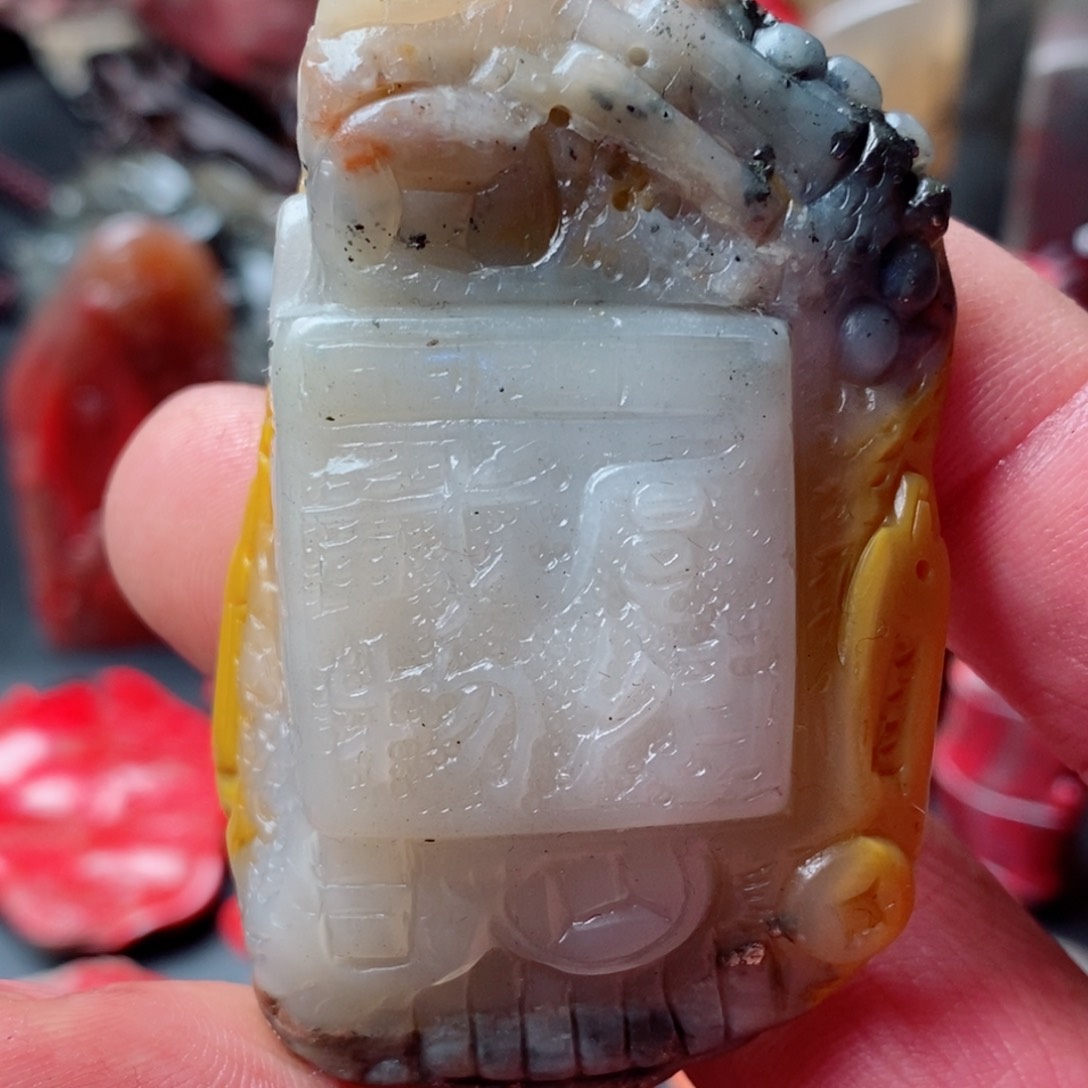 昌化鸡血石昌化冻石手把件