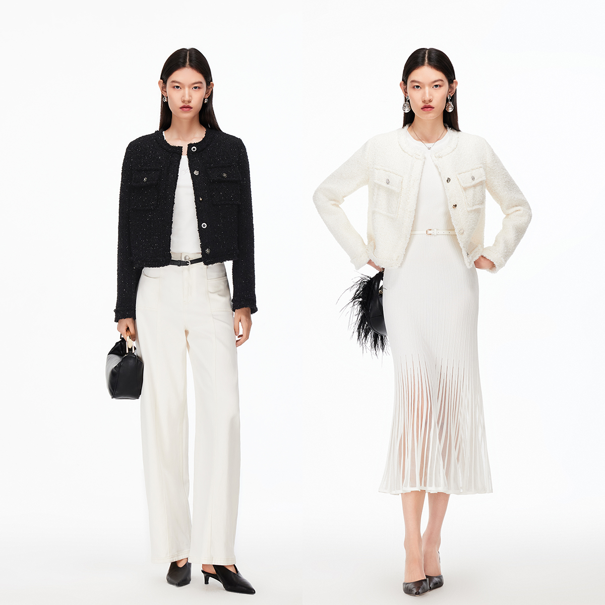 Vero Moda短外套2025秋季新款含绵羊毛小香风优雅精致325348001