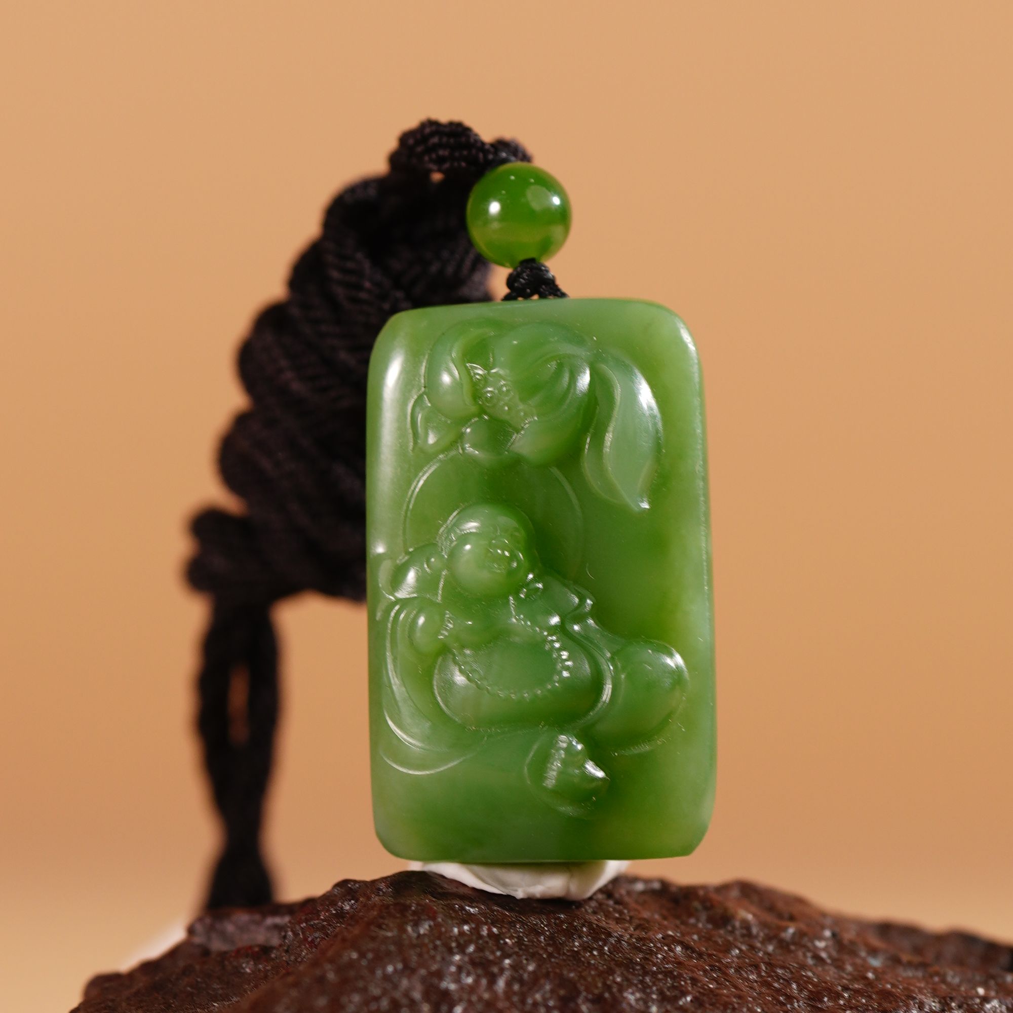 HA00798和田玉碧玉弥勒吊坠