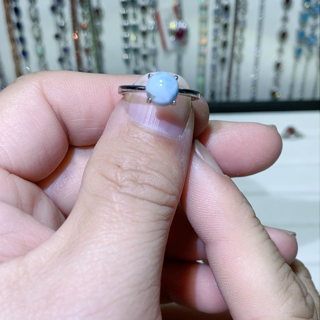 绿水晶戒指银S925镶嵌