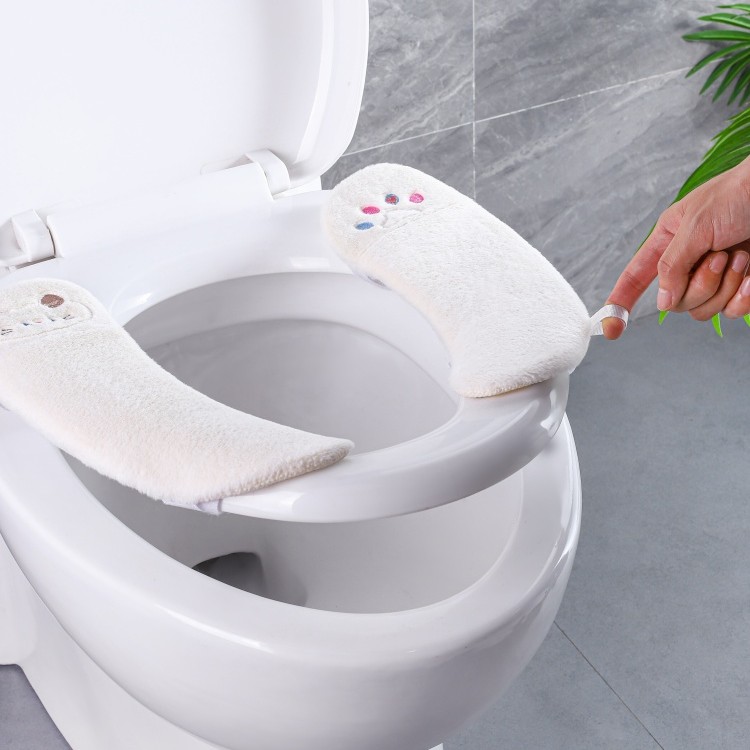 卫生间马桶垫冬季加厚家用马桶贴粘式坐便器坐便套兔毛厕所马桶圈