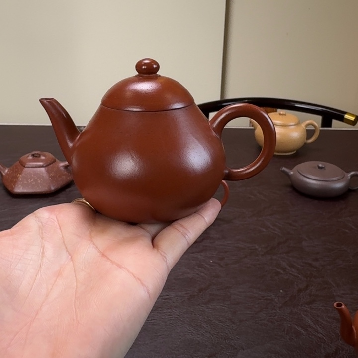 涛***旧紫砂茶壶梨形全手
