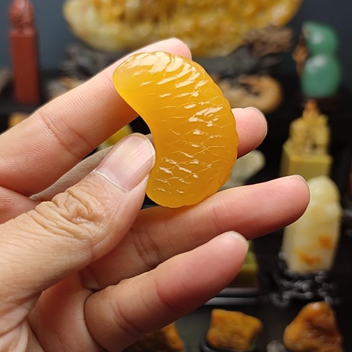 寿山石印石手把件手把件