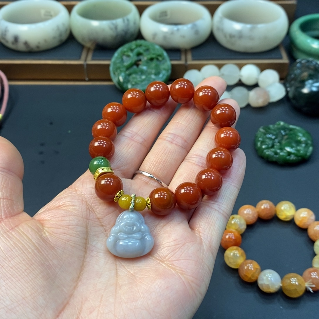 阳***使玛瑙/玉髓未镶嵌手链1.2