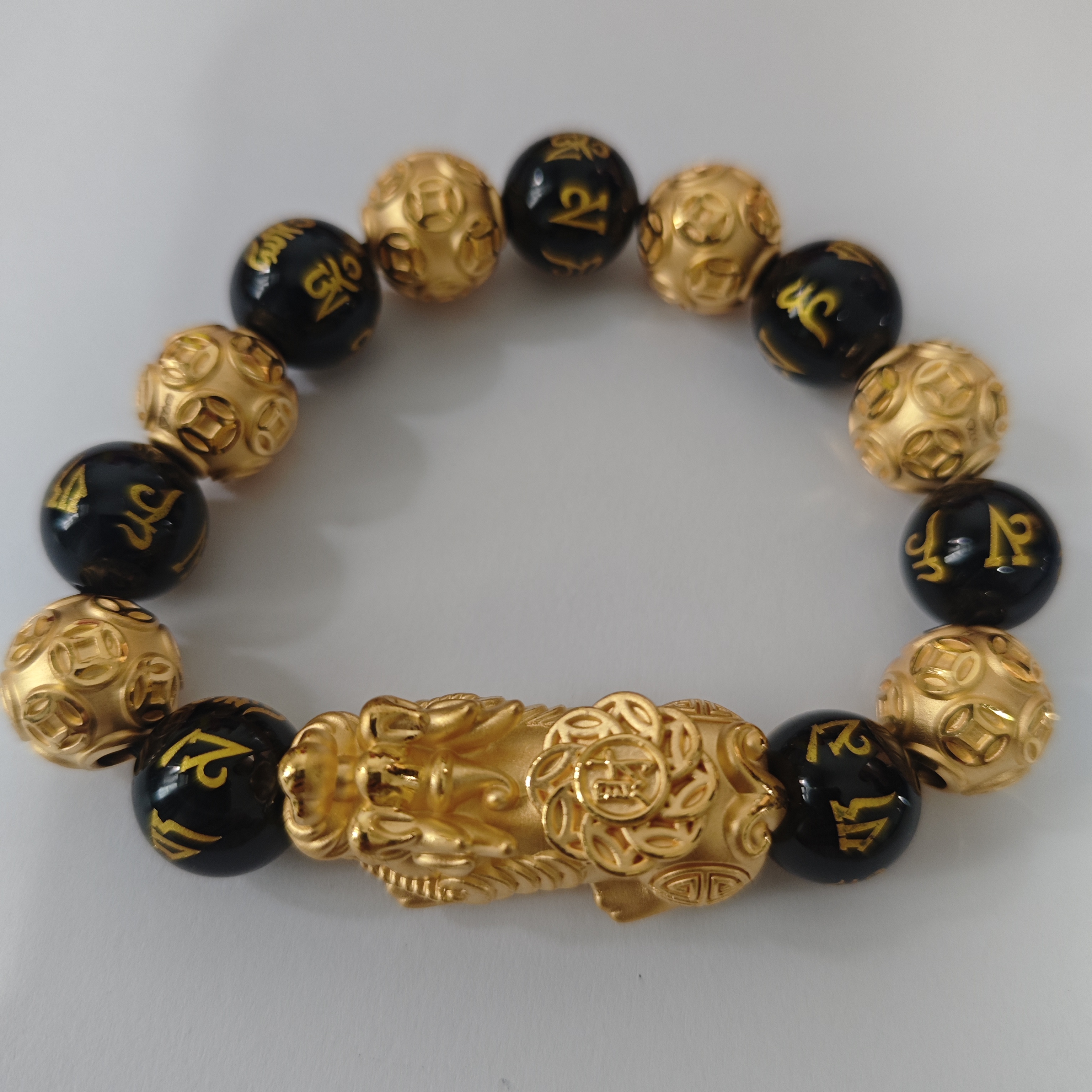 足金八方来财貔貅手串