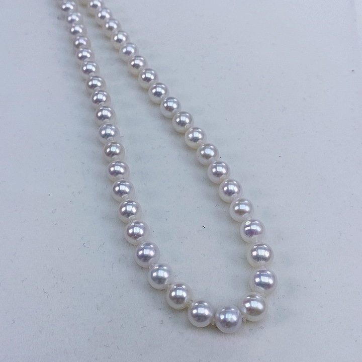 淡水珍珠银S925镶嵌颈饰7-8正圆炫彩极强光