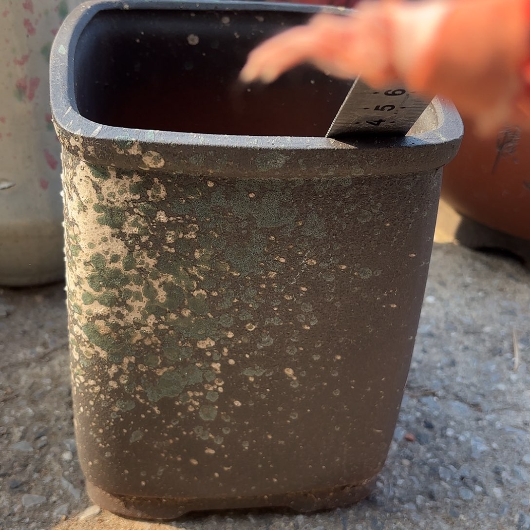 紫砂花盆方黑口径15*20