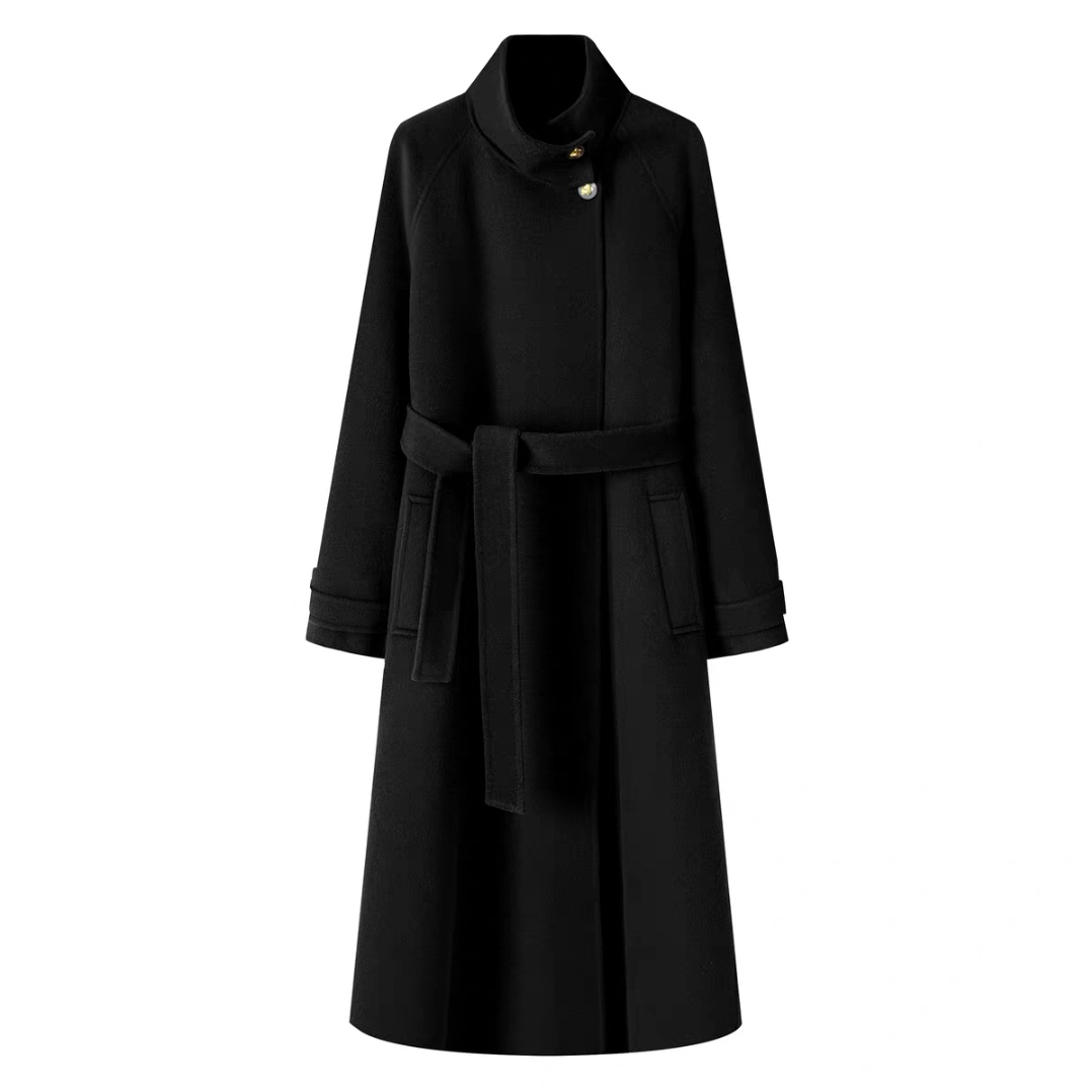 2010敌COLD绵羊毛大衣女2025年新款中长款立领双面呢外套