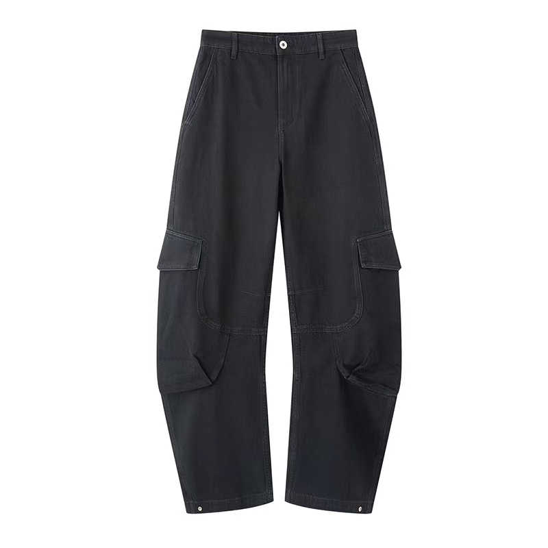 艾诺家专柜同款2025早秋新品显瘦高腰牛仔裤休闲弯刀香蕉裤女3021