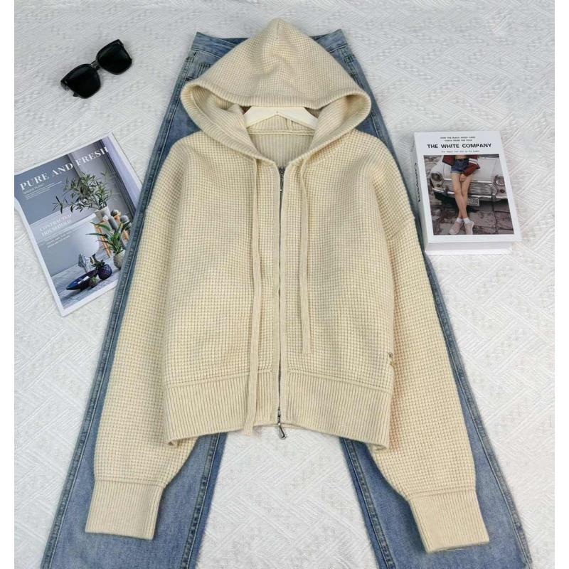 新新定制-连帽抽绳双拉链款毛衣外套小狗图案款针织开衫516834