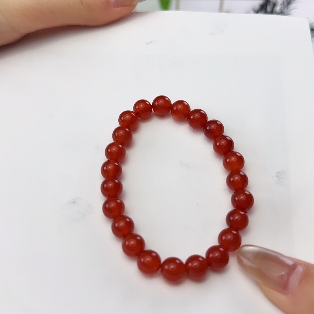 水晶手链未镶嵌红玛瑙