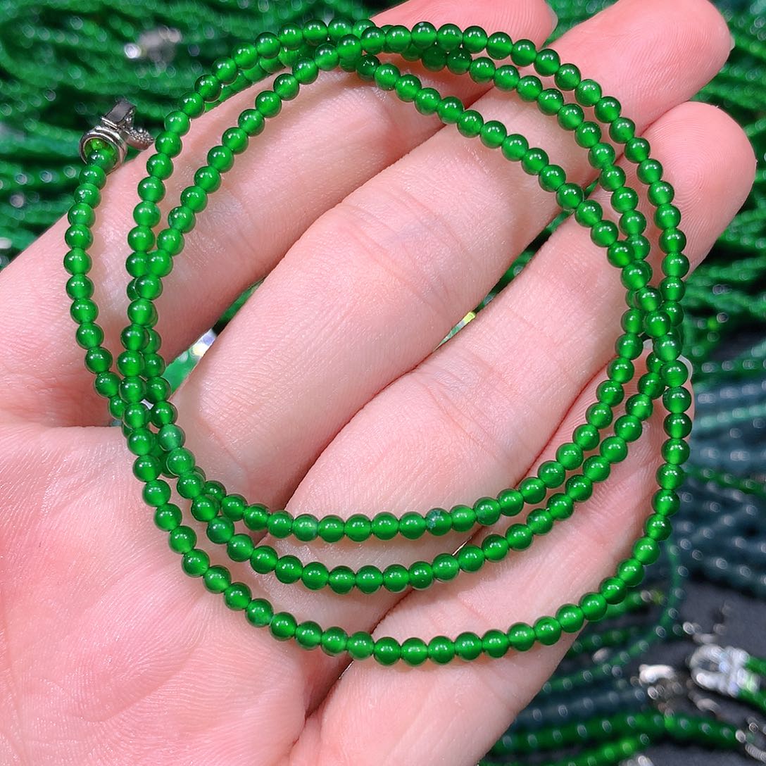 翡翠项链未镶嵌天然