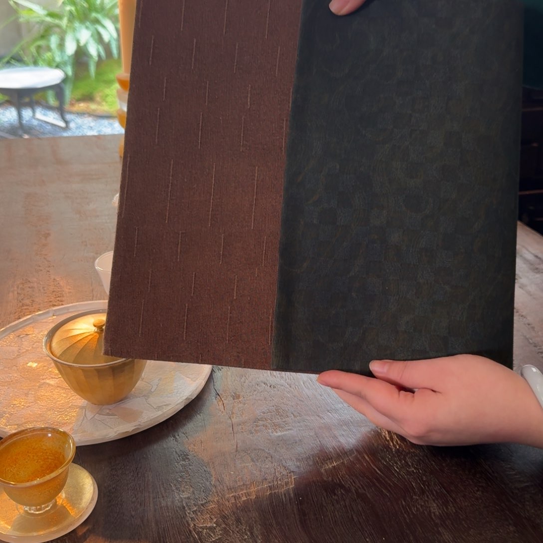 几席之上香云纱柞蚕丝双面茶席50*28c m