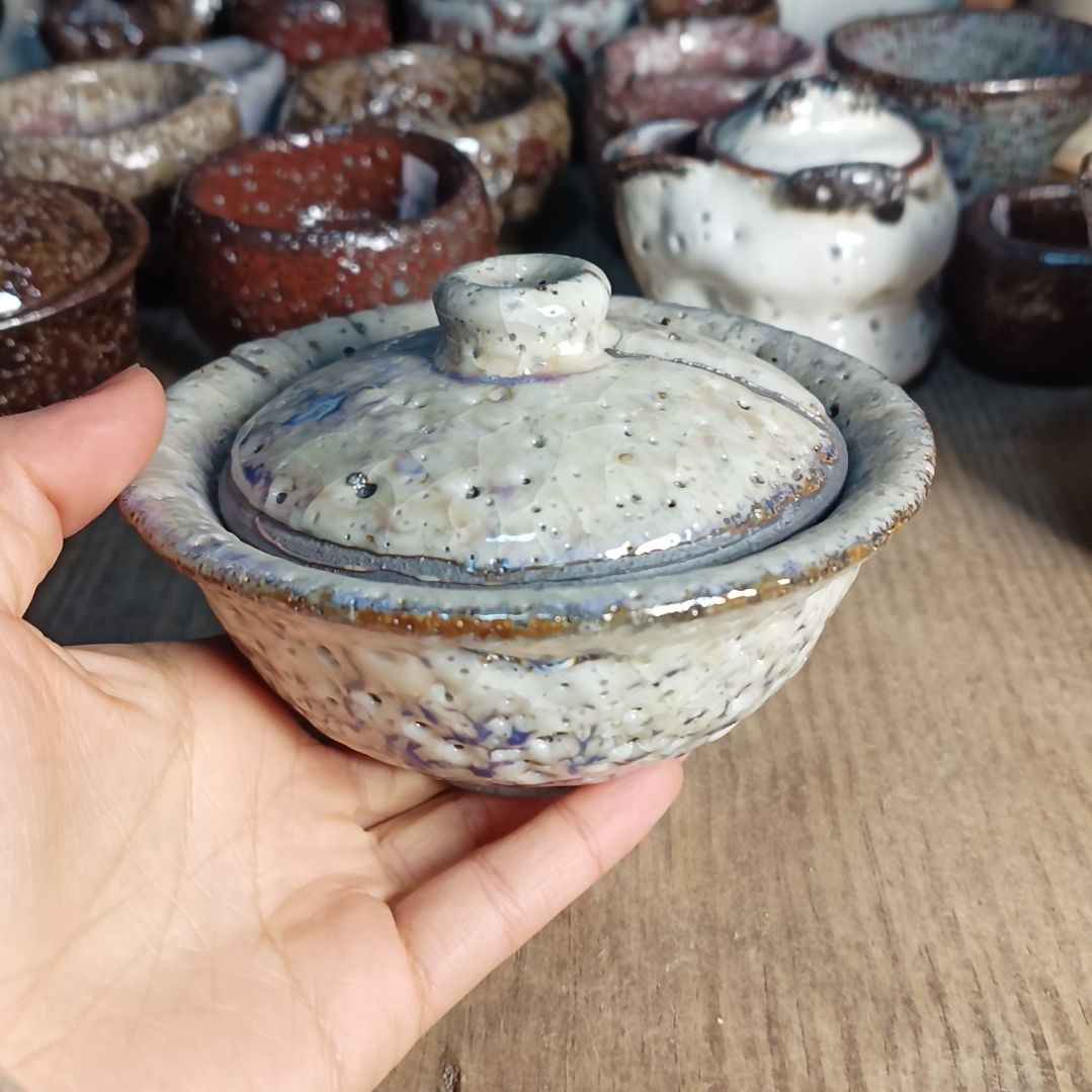 秒杀志野柴烧盖碗