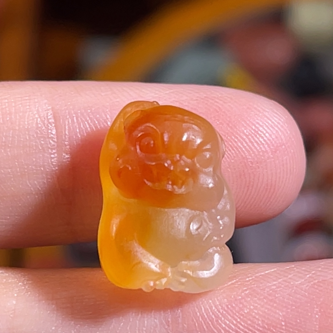玛瑙/玉髓未镶嵌小老虎10.5x9.8x14.3mm不退换