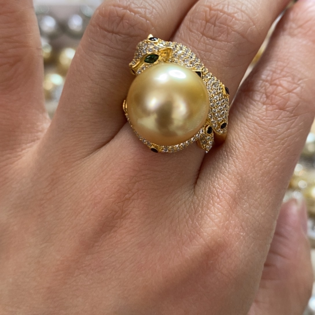 海水珍珠戒圈银S925镶嵌