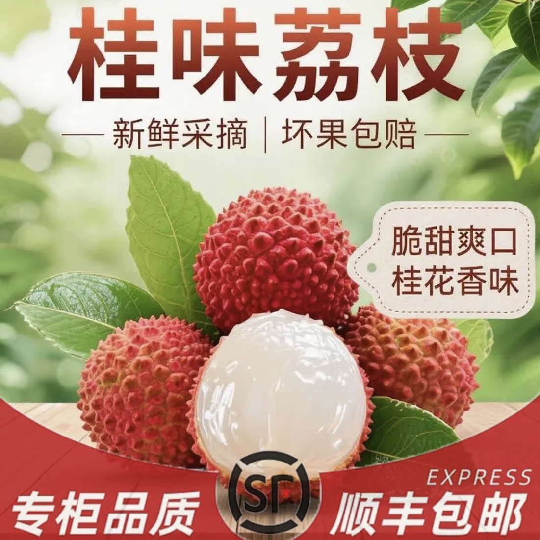 现货【明日达顺丰包邮】广东高州正宗桂味荔枝当季新鲜水果3斤-5斤装荔枝同城送