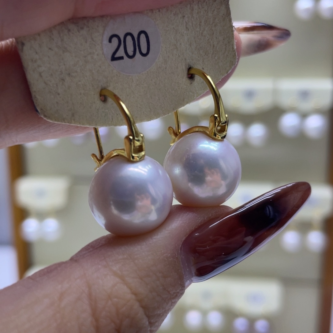 淡水珍珠耳饰银S925镶嵌