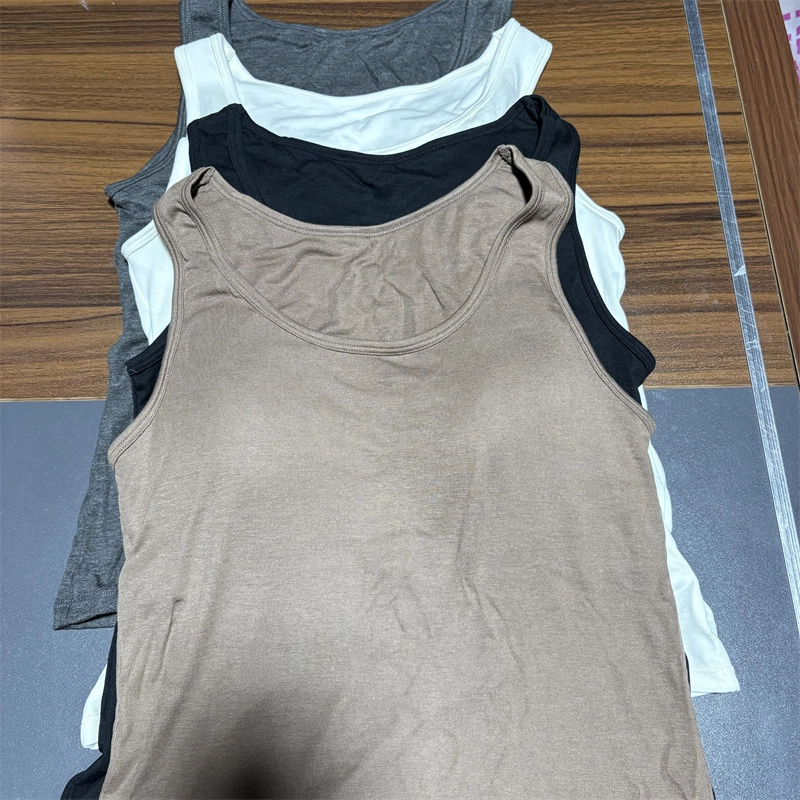 女带胸垫背心长款美背免穿文胸 6091