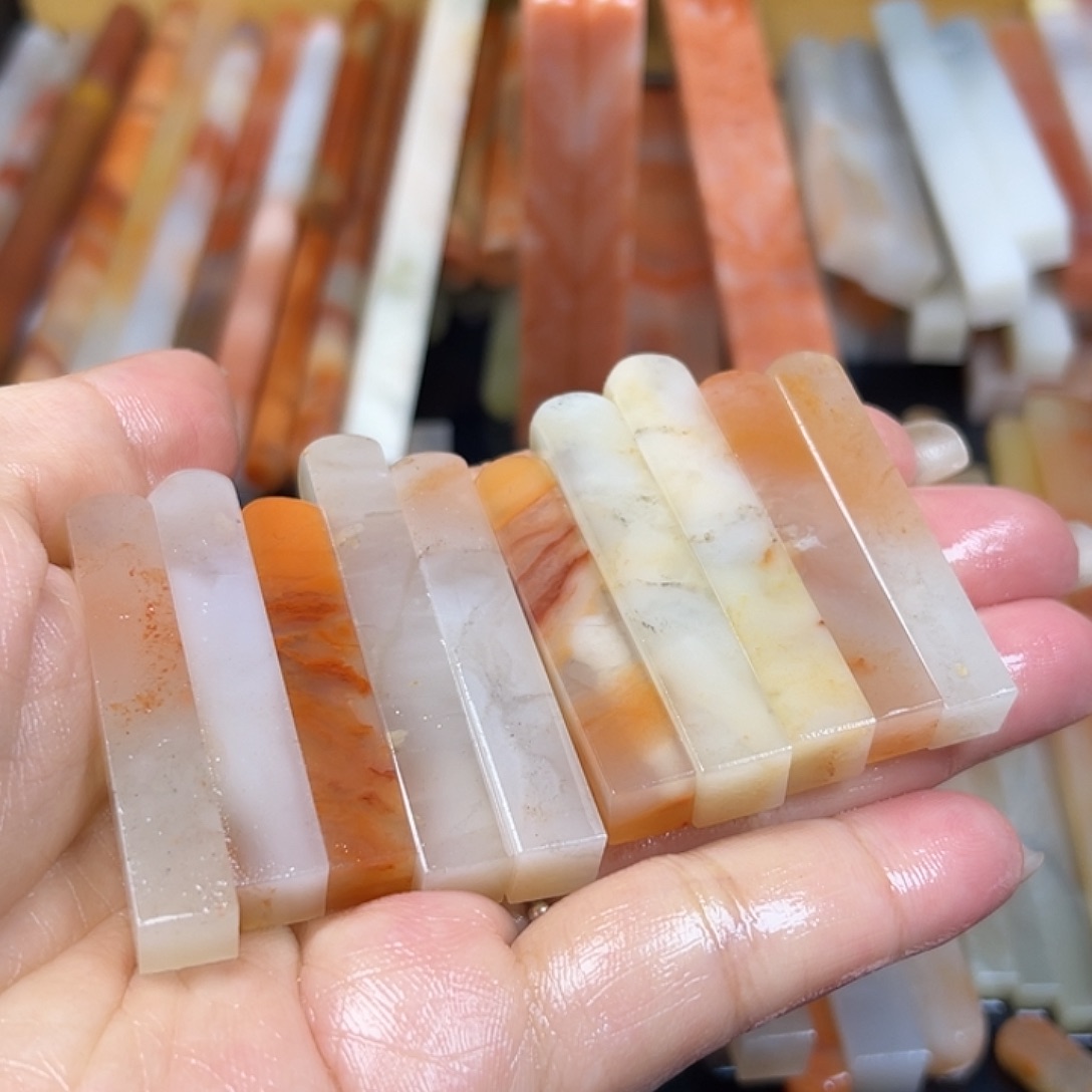 苗***印石青田石老挝石牙签×10