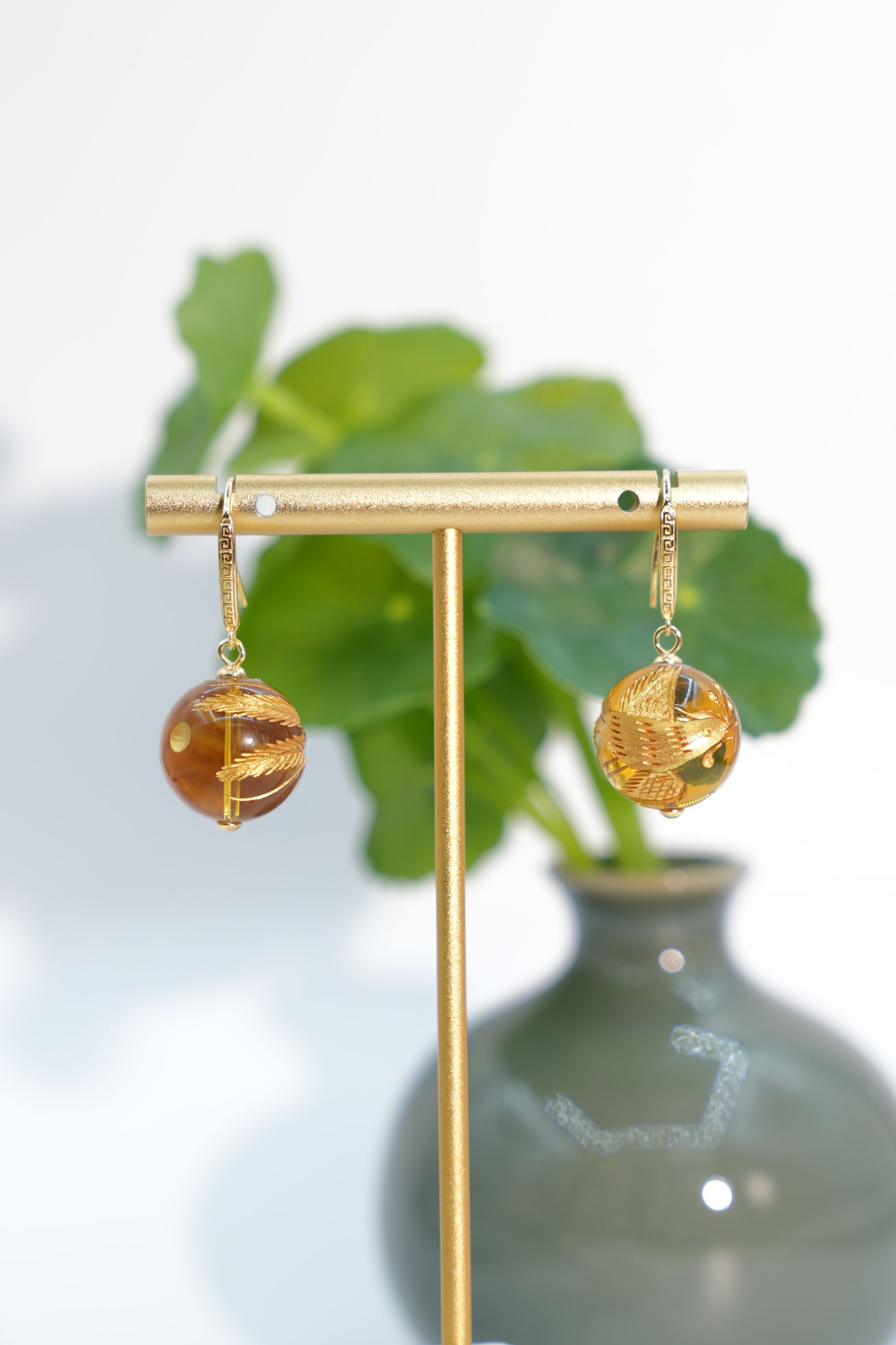 14+墨西哥蓝珀-凤耳钩耳饰多样性发一件JYX14261907