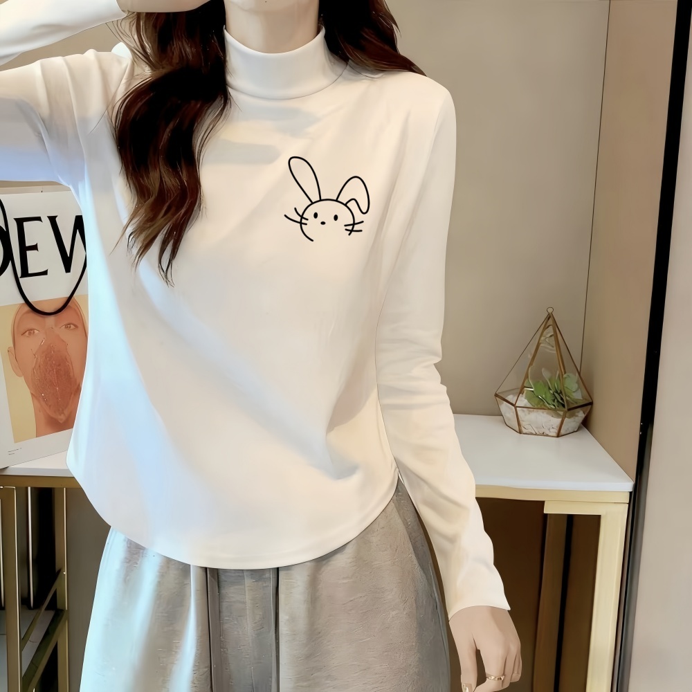 半高领德绒打底衫女秋冬季长袖显瘦百搭修身减龄时尚内搭保暖上衣