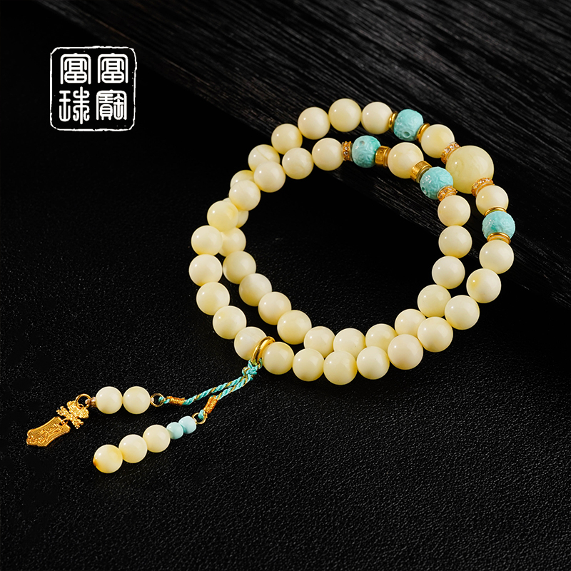【卿意】富富珠宝 蜜蜡18k金百搭手串（天然珠宝多样性发）