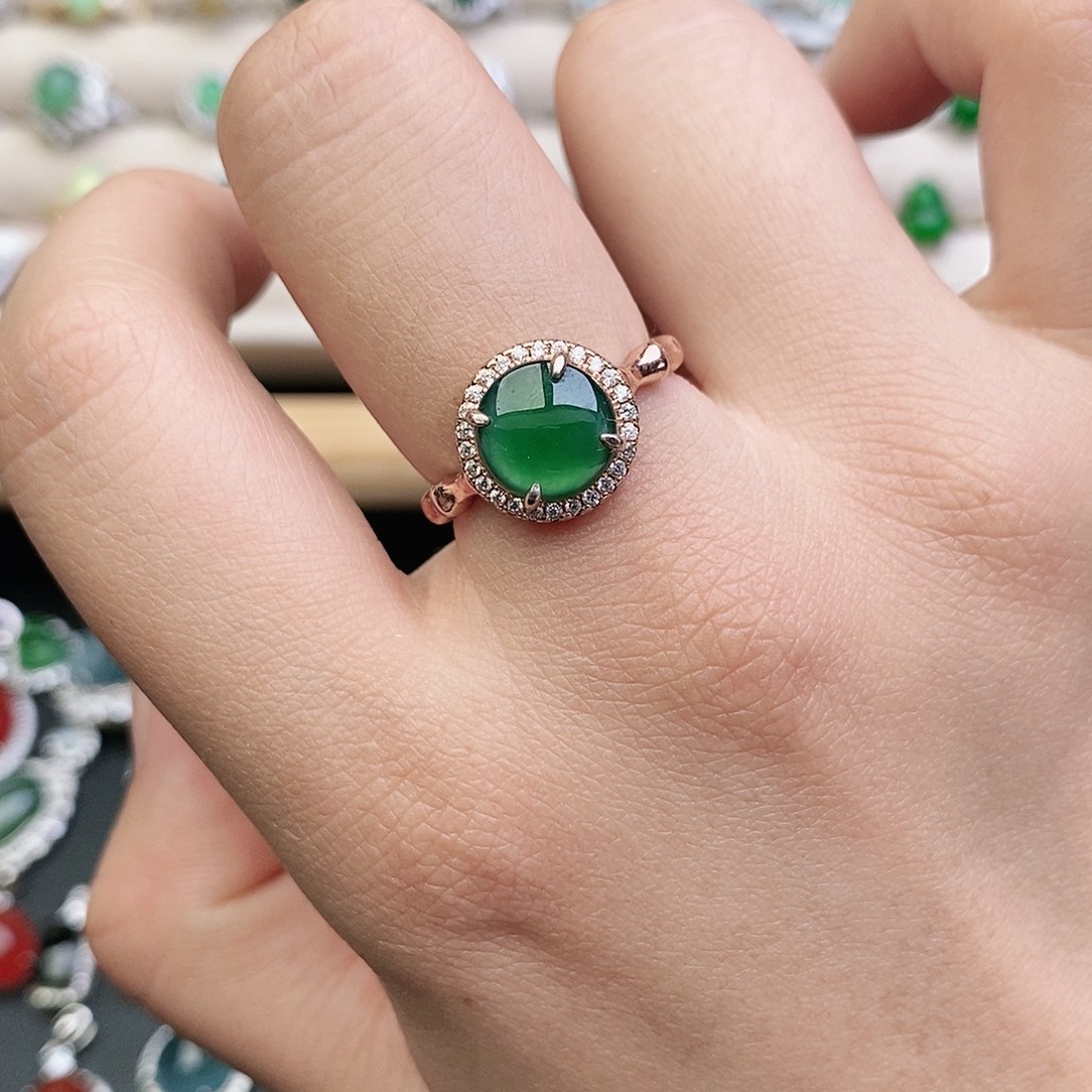 翡翠银S925镶嵌戒指